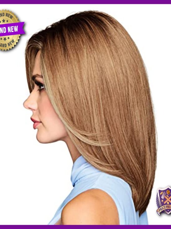 Long Layered Mid-Length Wig, Heat-Friendly Synthetic Hair, Average Cap Size